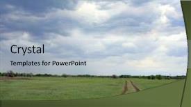  Presentation with rural road - Cool new presentation theme with heavy rain - rural road across steppe backdrop and a  colored foreground