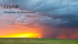  Presentation with rain clouds - Cool new PPT layouts with heavy rain at sunset backdrop and a teal colored foreground