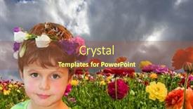  Presentation with rural tourism concept - Slide set with heavy-rain-cloud-over background and a tawny brown colored foreground