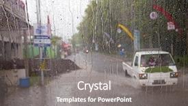 Presentation with rain fall - Presentation enhanced with heavy rain fall during monsoon background and a gray colored foreground