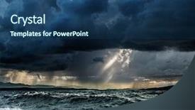  Presentation with ocean - Cool new presentation theme with heavy rain over stormy ocean backdrop and a ocean colored foreground