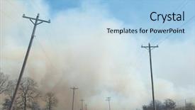  Presentation with wildfire - Cool new presentation theme with heavy smoke from a wildfire backdrop and a light blue colored foreground