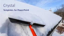  Presentation with roof - PPT theme enhanced with heavy-snow-on-roof-being background and a sky blue colored foreground