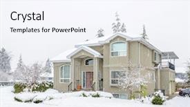  Presentation with veterans forces moving house american - Amazing presentation theme having heavy snowfall the typical american house in winter snow covered backdrop and a sky blue colored foreground