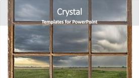  Presentation with farmland - Cool new presentation theme with heavy storm clouds and rain backdrop and a gray colored foreground