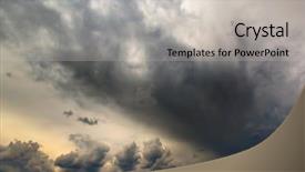  Presentation with rain sky - Presentation theme featuring heavy storm clouds cover background and a light gray colored foreground