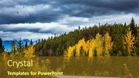  Presentation with automobile - Audience pleasing PPT theme consisting of heavy storm clouds over the mountains the concept of active and automobile tourism the road 93 icefields parkway passes among the snow-capped mountains backdrop and a tawny brown colored foreground