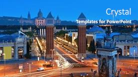  Presentation with traffic - Slides with heavy-traffic-in-placa-espanya background and a teal colored foreground