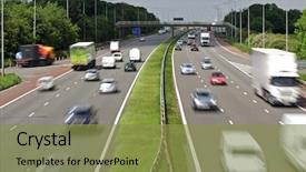  Presentation with traffic - Slide set enhanced with heavy traffic moving at speed background and a gold colored foreground