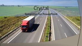  Presentation with transportation traffic - Colorful theme enhanced with heavy transportation - highway traffic on a lovely backdrop and a light blue colored foreground