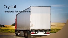  Presentation with truck - Beautiful presentation theme featuring heavy truck back view high backdrop and a light blue colored foreground