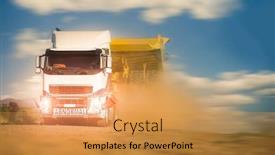  Presentation with dirt roads - Theme enhanced with heavy-truck-carry-heavy-equipment background and a gold colored foreground
