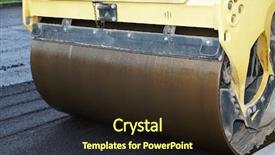  Presentation with vibration - PPT theme featuring heavy vibration roller at asphalt background and a wine colored foreground