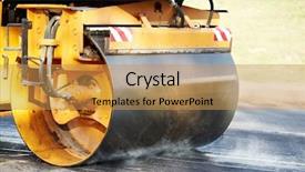  Presentation with asphalt pavement - Colorful presentation enhanced with heavy vibration roller compactor backdrop and a gold colored foreground
