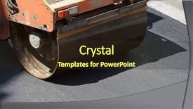  Presentation with asphalt pavement - Presentation design featuring heavy vibration roller in asphalt background and a wine colored foreground