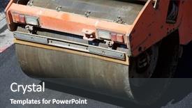  Presentation with asphalt pavement - Theme consisting of heavy vibration roller in asphalt background and a dark gray colored foreground