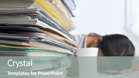  Presentation with workload - Slides having heavy workload concept with pile background and a gray colored foreground