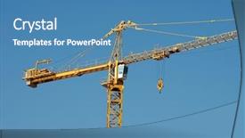  Presentation with crane - Audience pleasing presentation design consisting of heavy yard work - yellow tower-crane backdrop and a teal colored foreground