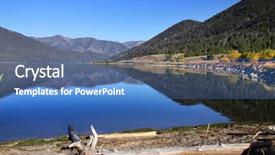  Presentation with yellowstone - Theme with hebgen lake near yellowstone national park background and a ocean colored foreground
