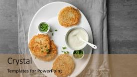  Presentation with hanukkah - Amazing presentation theme having hebrew - plate with hanukkah potato pancakes backdrop and a coral colored foreground