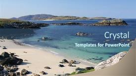  Presentation with coast - Colorful presentation theme enhanced with hebridean coast isle of lewis backdrop and a ocean colored foreground