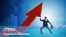  Presentation with economy - Slide set with hedge fund - businessman supporting growtn in economy background and a teal colored foreground