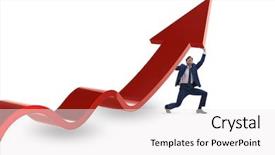  Presentation with supporting - Colorful presentation theme enhanced with hedge fund - businessman supporting growtn in economy backdrop and a white colored foreground