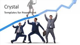  Presentation with supporting - Beautiful PPT theme featuring hedge fund - businessmen supporting economic growth isolated backdrop and a white colored foreground