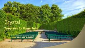  Presentation with salzburg - Colorful PPT theme enhanced with hedge-theater-in-mirabell-gardens backdrop and a tawny brown colored foreground