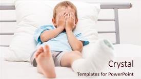  Presentation with broken bone - Colorful slide deck enhanced with heel fracture or broken foot backdrop and a lemonade colored foreground