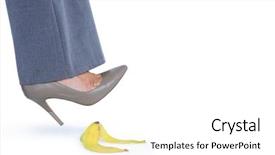  Presentation with shoes - Beautiful PPT layouts featuring heel shoes walking on banana backdrop and a white colored foreground