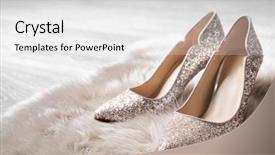  Presentation with shoes - Theme consisting of heels - beautiful high heeled shoes background and a light gray colored foreground