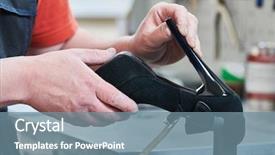  Presentation with dna repair - Audience pleasing theme consisting of heels - shoemaker repair female spike shoe backdrop and a seafoam green colored foreground