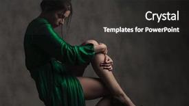  Presentation with elegant abstract of blue green - Colorful slides enhanced with heels - side view of elegant woman backdrop and a dark gray colored foreground