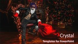  Presentation with apartments - Slide deck having heerful punk santa background and a wine colored foreground