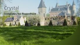  Presentation with castle - Cool new PPT theme with heeswijk castle netherlands backdrop and a light blue colored foreground