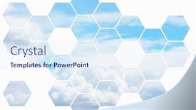  Presentation with futuristic - Slides having hehagonal-clouds-futuristic-nature-background background and a sky blue colored foreground