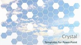  Presentation with futuristic - Slide set featuring hehagonal-clouds-futuristic-nature-background background and a sky blue colored foreground