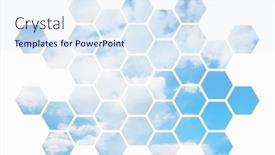  Presentation with futuristic - PPT layouts having hehagonal-clouds-futuristic-nature-background background and a sky blue colored foreground