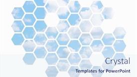  Presentation with futuristic - PPT layouts having hehagonal-clouds-futuristic-nature-background background and a sky blue colored foreground