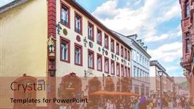  Presentation with pedestrian - Audience pleasing slide set consisting of heidelberg-germany-may-28-2015 backdrop and a coral colored foreground
