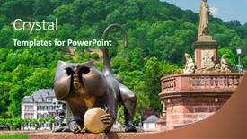  Presentation with monkey - Presentation design featuring heidelberg-germany-may-28-2015 background and a ocean colored foreground