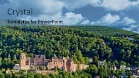  Presentation with castle - Colorful slides enhanced with heidelberg-town-with-old-karl backdrop and a light blue colored foreground