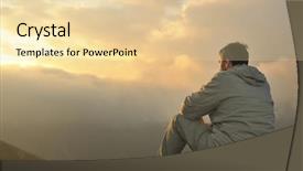  Presentation with height - Audience pleasing slides consisting of height mountain at early morning backdrop and a lemonade colored foreground