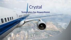  Presentation with flight - Cool new presentation theme with height of flying plane backdrop and a sky blue colored foreground