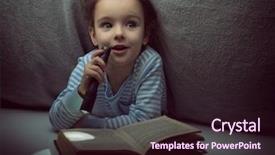  Presentation with fairy tales - Slide deck with heimlich - little girl reading fairy tales background and a wine colored foreground