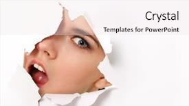  Presentation with teen girl tech - PPT theme enhanced with heimlich - peeping teen girl surprised background and a sky blue colored foreground