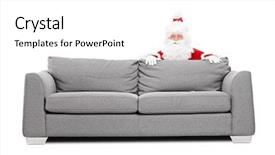  Presentation with santa claus and reindeers - Presentation featuring heimlich - santa claus hiding behind background and a white colored foreground