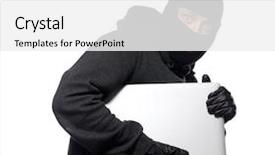  Presentation with cyber stalking computer laptop suffering - Audience pleasing presentation design consisting of heimlich - thief stealing a laptop computer backdrop and a  colored foreground