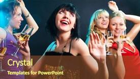  Presentation with dancing - Theme having heimlich - young beautiful cheerful girls dancing background and a  colored foreground